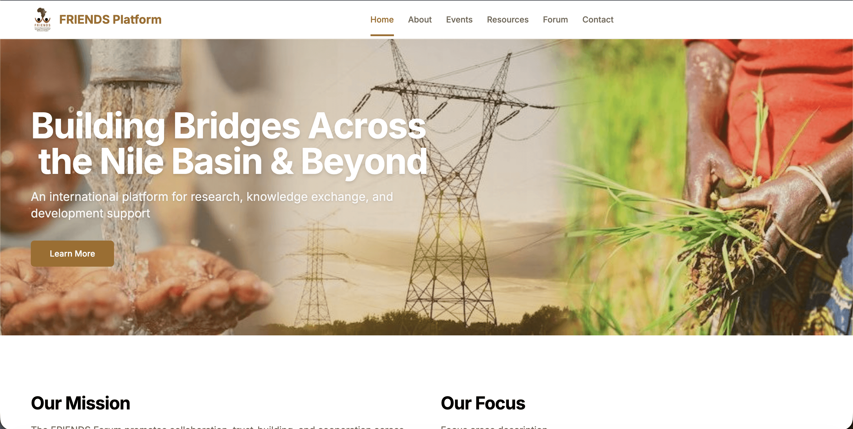 FRIENDS Forum website screenshot