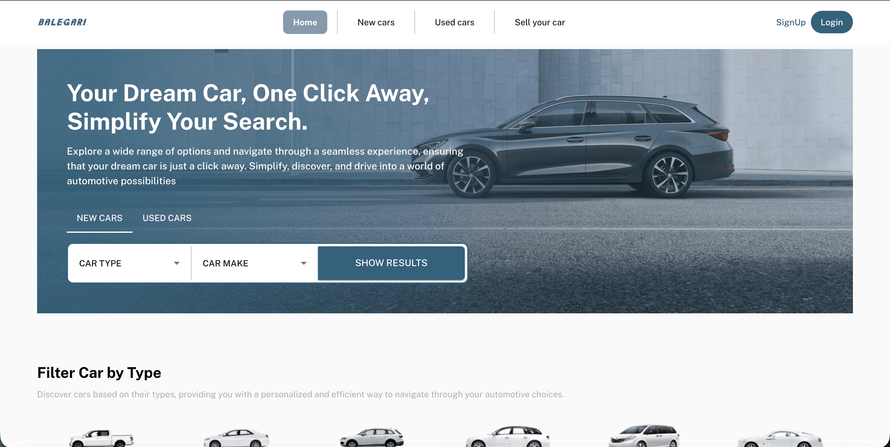 Balegari Car website screenshot